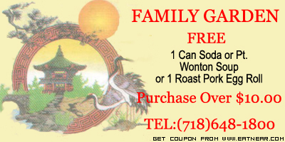 FREE 1 Can Soda or Pt. Wonton Soup or 1 Roast Pork Egg Roll