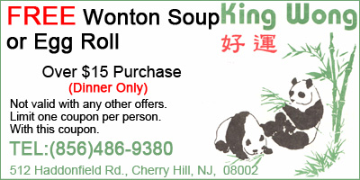 FREE Fried Wonton or Crab Rangoon