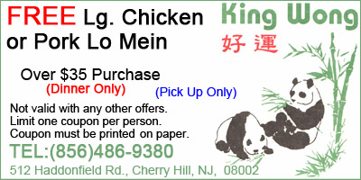 FREE Lg. Chicken or Pork Lo Mein