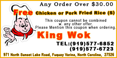 FREE Chicken or Pork Fried Rice (S)